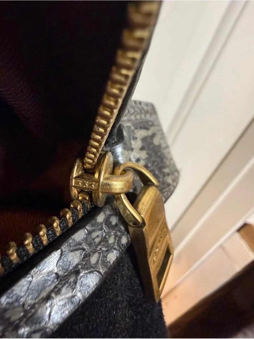 Coach Dalton 31 in “exotic” colorway. Snakeskin style straps.